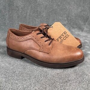 FRYE AND CO Grant Brown Faux Leather Brogue Derby Shoes Men's 8.5 M